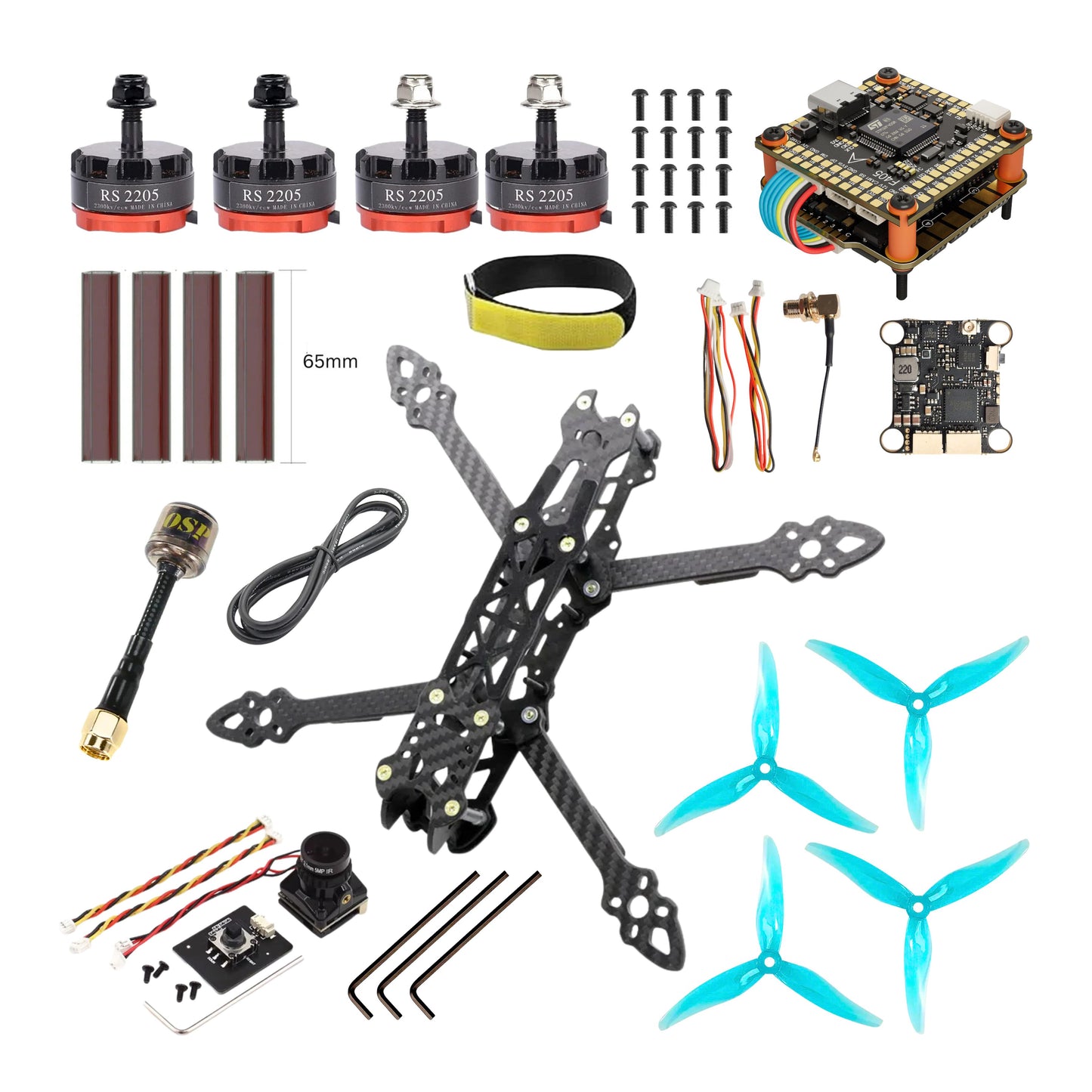 Mark4 5 inch 225mm carbon fiber Analog FPV Drone Kit