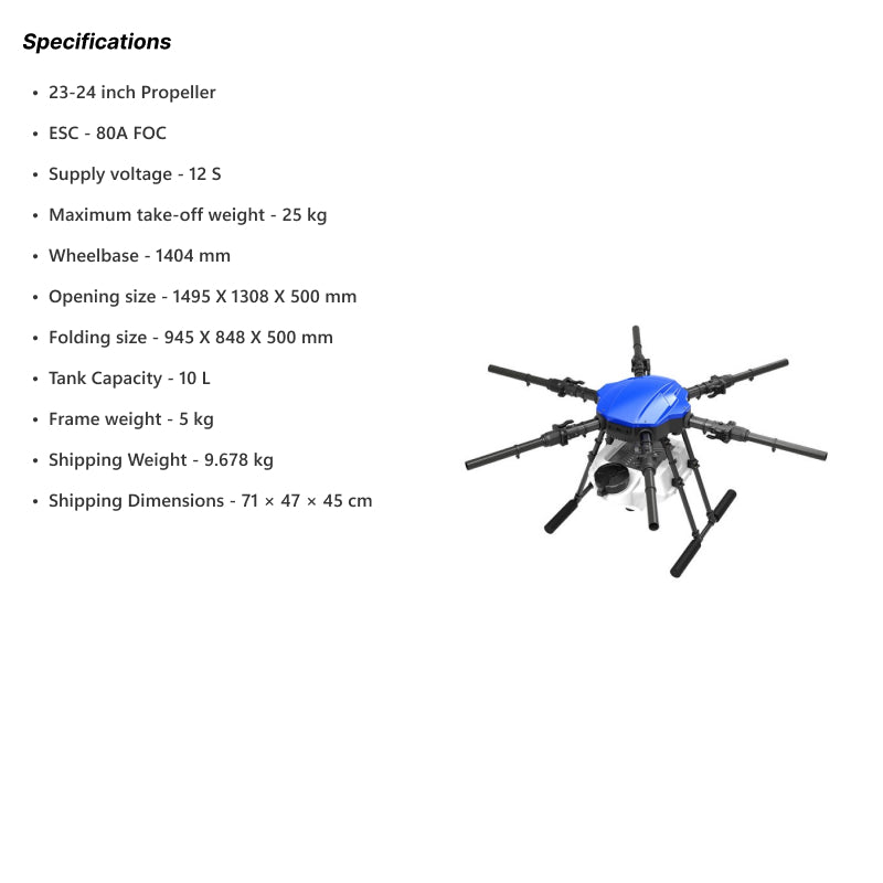 EFT E610P 10L 6 Axis Agricultural Drone Frame