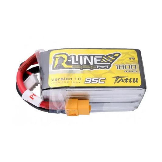 TATTU R-LINE V1.0 1800mah 4S 95C LiPo Battery with XT60 Plug for FPV Racing Drones