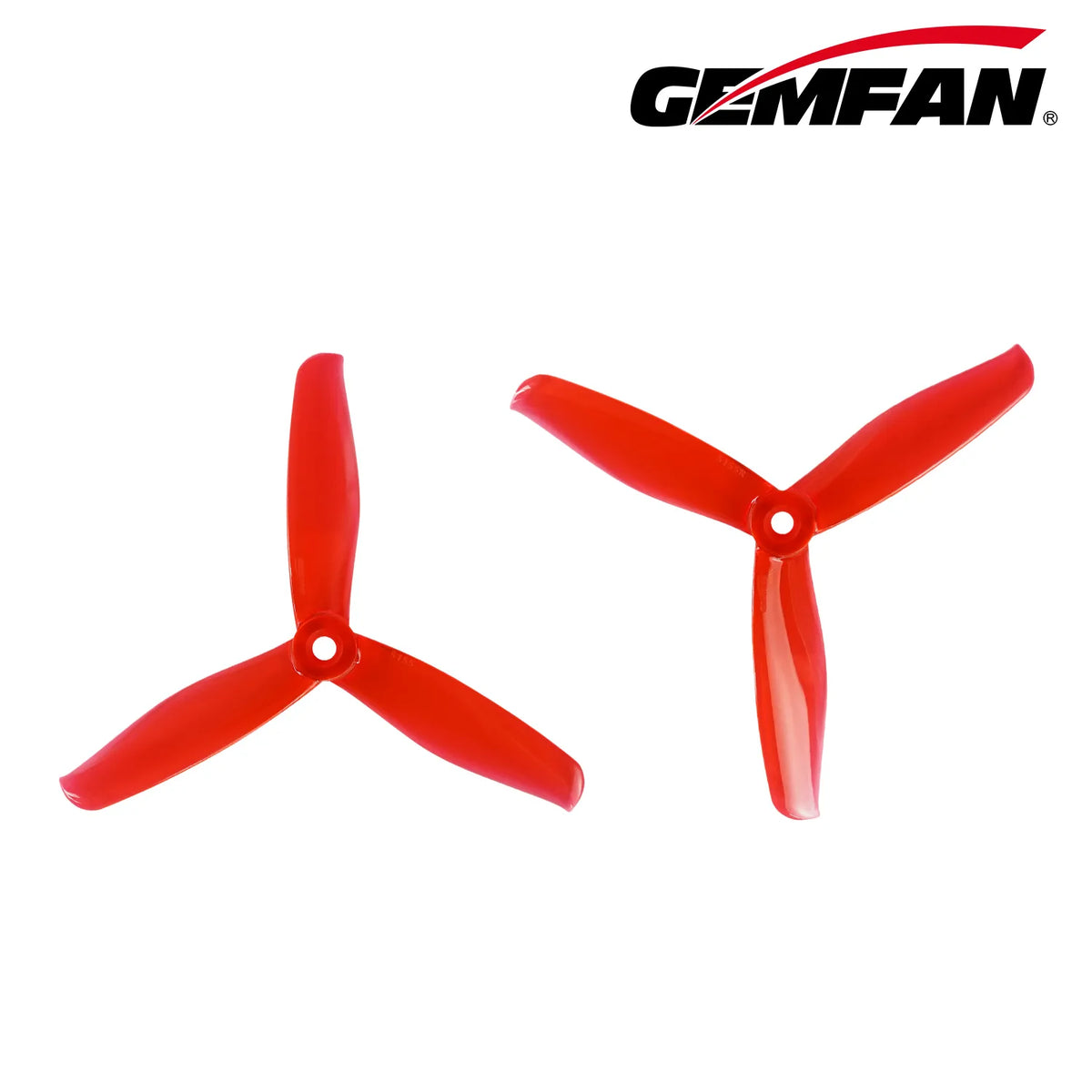 Gemfan 5155 PC 3-Blade Freestyle Propeller for 5 Inch FPV Drone (2CW + 2CCW) - Clear Red