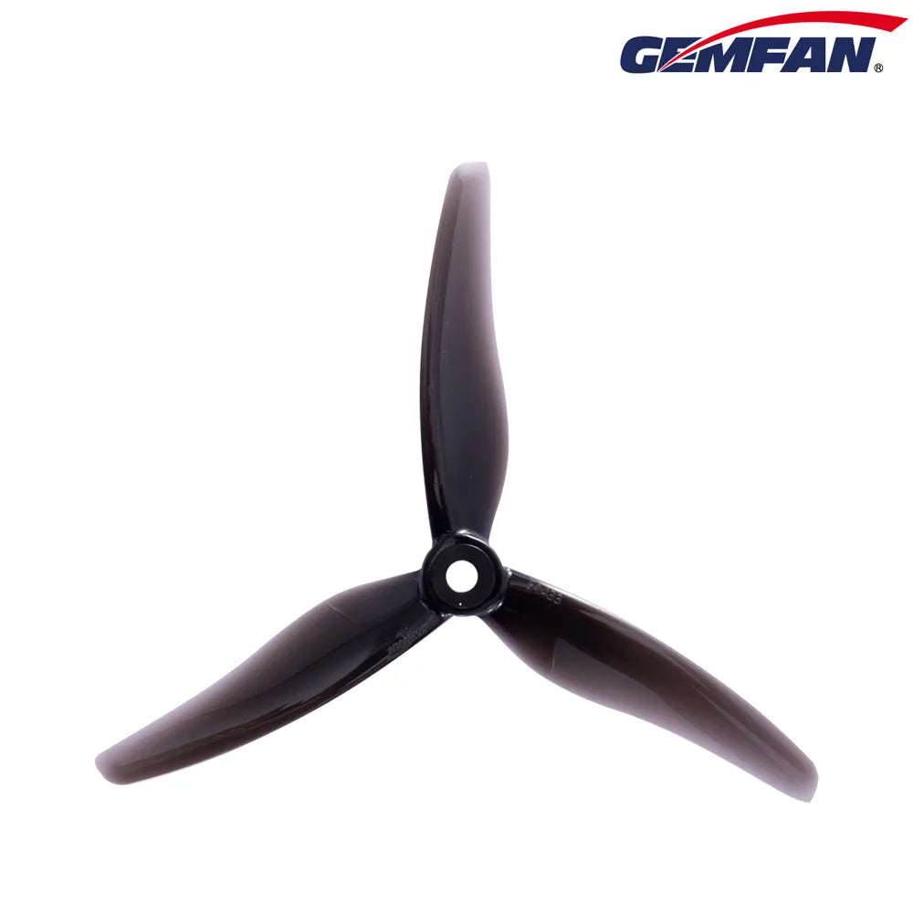 Gemfan 51433 Hurricane PC 3-Blade Freestyle Propeller for 5 Inch FPV Drone (2CW + 2CCW) - Clear Black