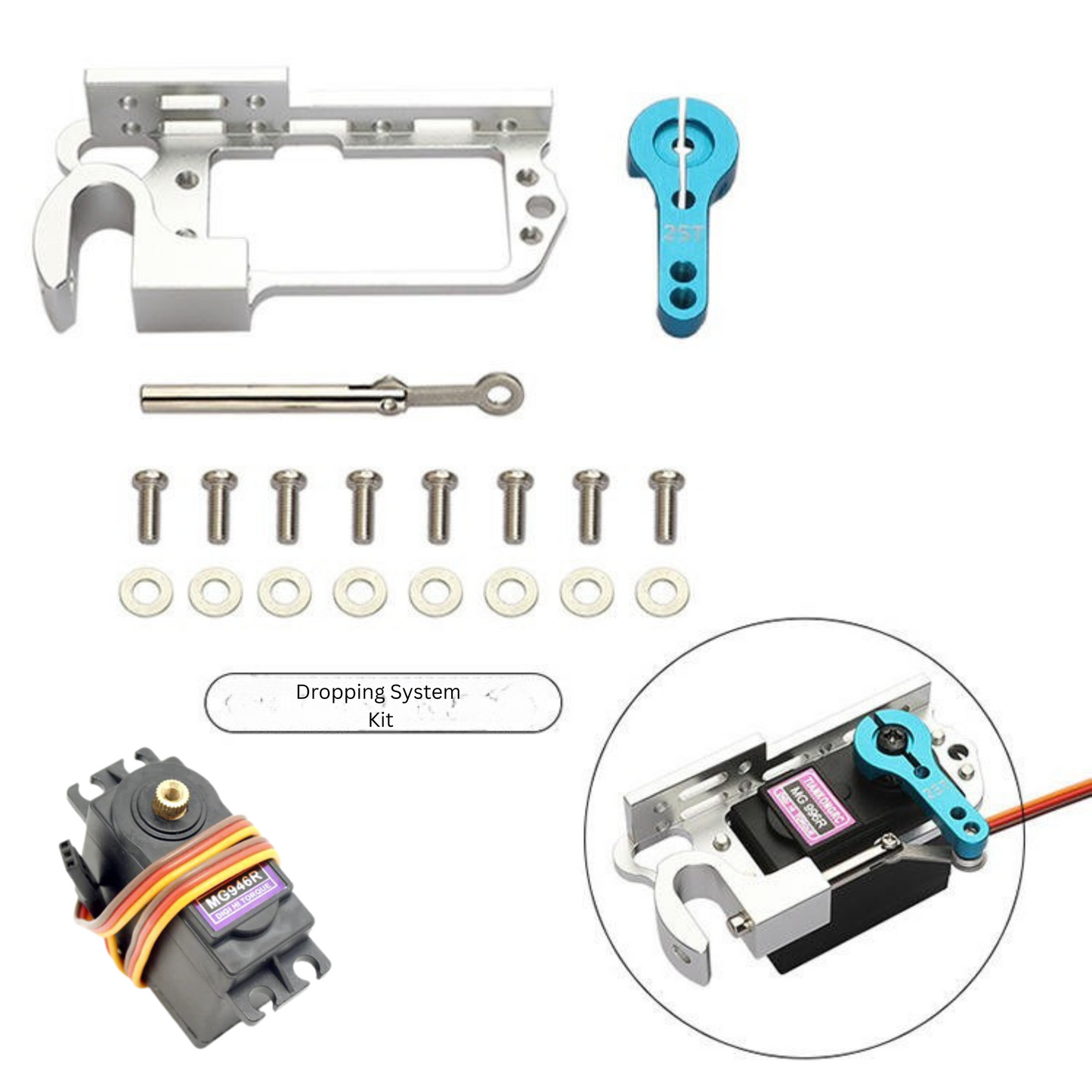 Complete Set of Servo Parabolic & MG946R Servo with Servo Horn