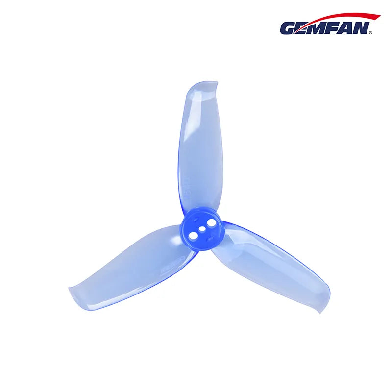 Gemfan 2540 Flash PC 3-Blade 1.5mm Freestyle Propeller for 2.5 Inch FPV Drone (4CW + 4CCW) - Clear Blue