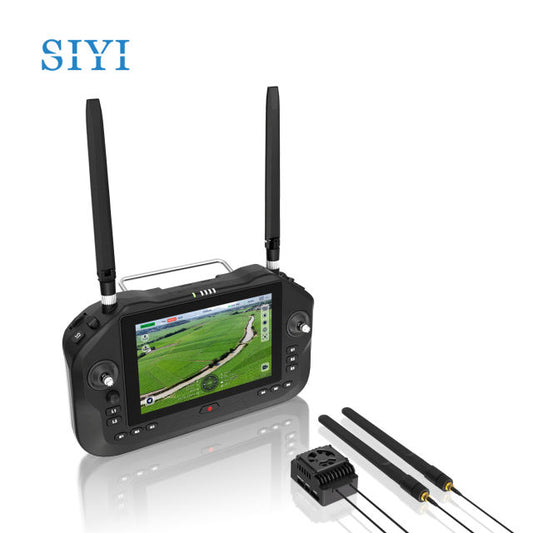 SIYI UniRC 7 Pro Dual Frequency 2.4 & 5 GHz Handheld Ground Station 40 KM Range Smart Controller with 7-Inch 1080P High Brightness Touchscreen Display with Digital 4K Image Transmission