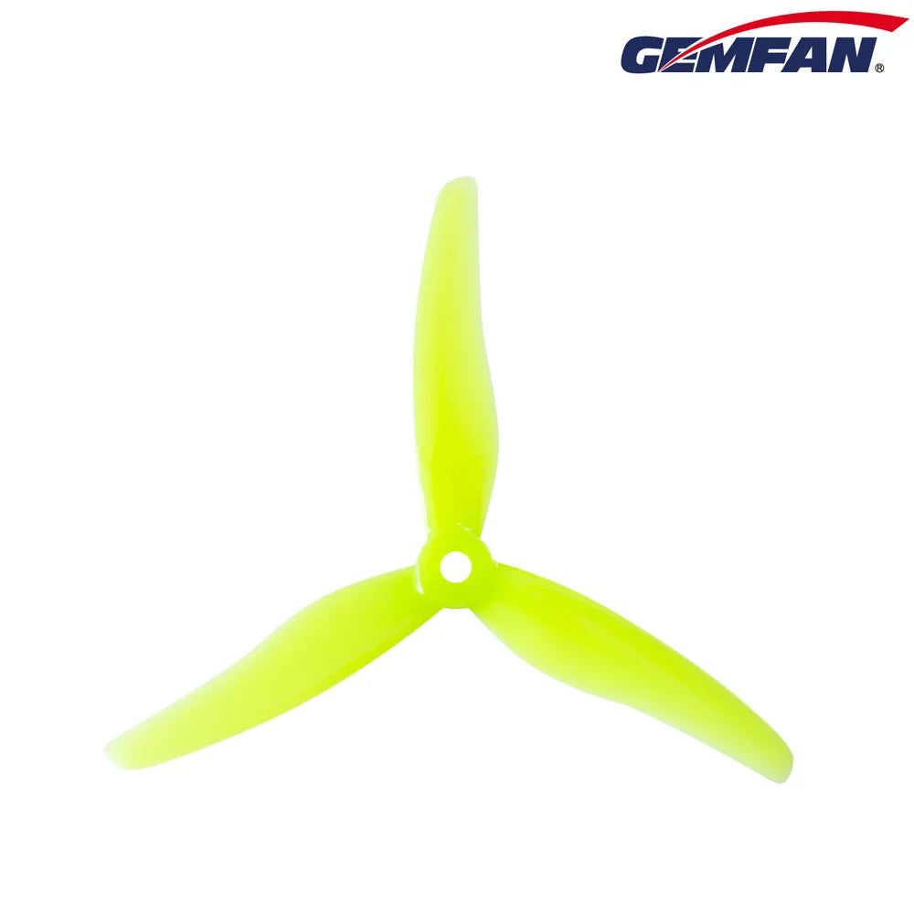 Gemfan 51433 Hurricane PC 3-Blade Freestyle Propeller for 5 Inch FPV Drone (2CW + 2CCW) - Yellow