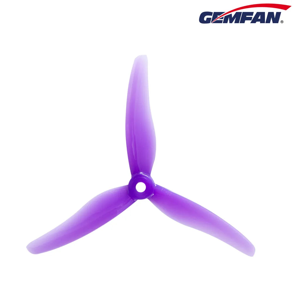 Gemfan 51433 Hurricane PC 3-Blade Freestyle Propeller for 5 Inch FPV Drone (2CW + 2CCW) - Purple