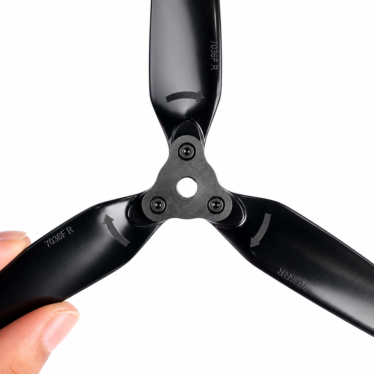 F7036 Folding Drone Propeller 3 Blade Glass Fiber Nylon - Black (2 Pair CW+CCW)