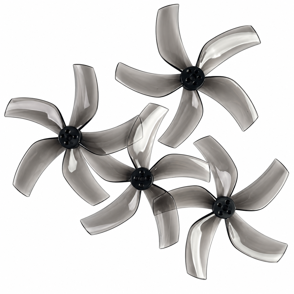 Gemfan D90S Ducted PC 5-Blade 1.5mm Cinewhoop Propeller for 3.5 Inch FPV Drone (2CW + 2CCW) - Clear Gray
