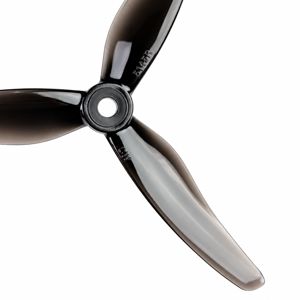 Gemfan 51433 Hurricane PC 3-Blade Freestyle Propeller for 5 Inch FPV Drone (2CW + 2CCW) - Clear Black