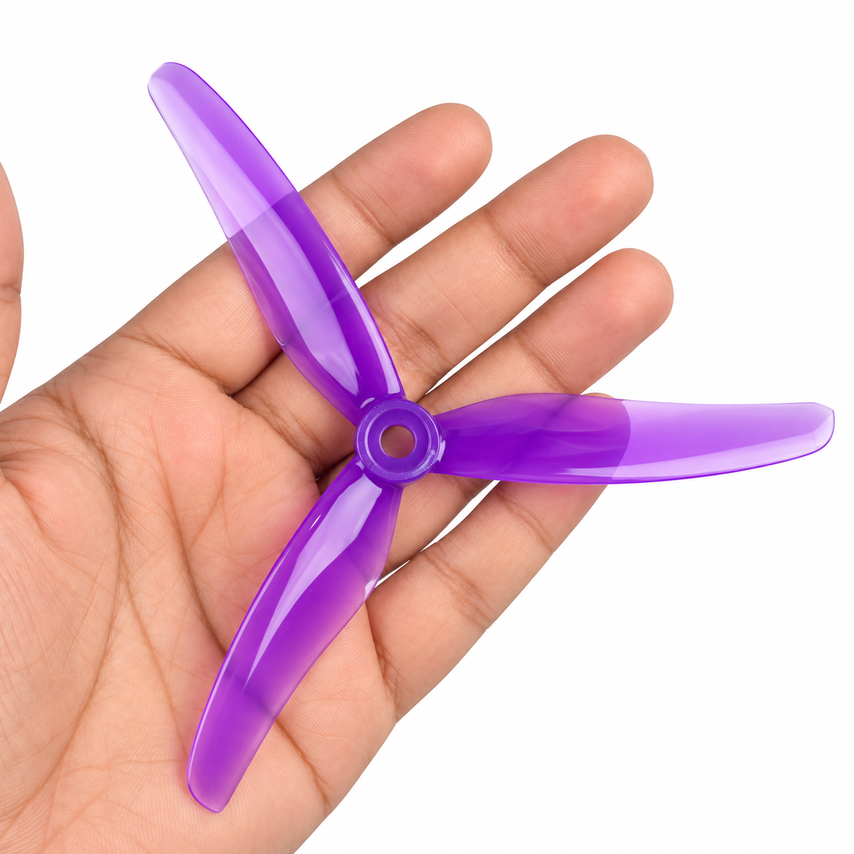 Gemfan 51433 Hurricane PC 3-Blade Freestyle Propeller for 5 Inch FPV Drone (2CW + 2CCW) - Purple