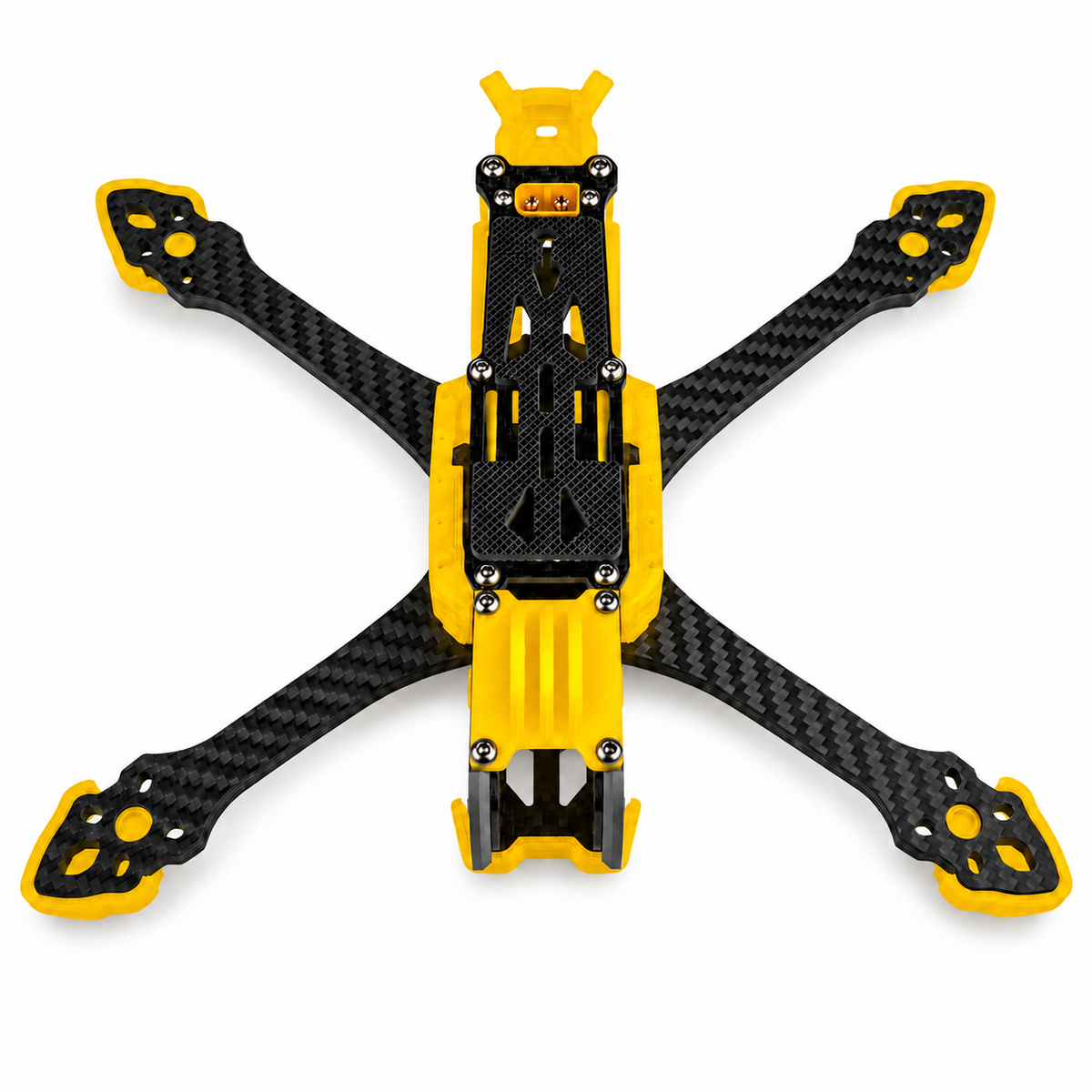 Mark5 V2 5 Inch Carbon Fiber O4 Pro FPV Drone Frame with 3D Printed Parts - Yellow