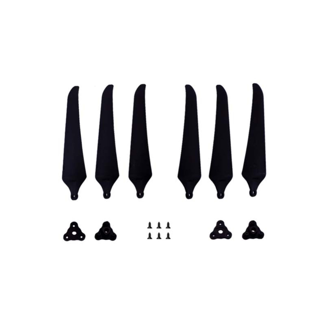 F1051 Folding Drone Propeller 3 Blade Glass Fiber Nylon - Black (1 Pair CW+CCW)