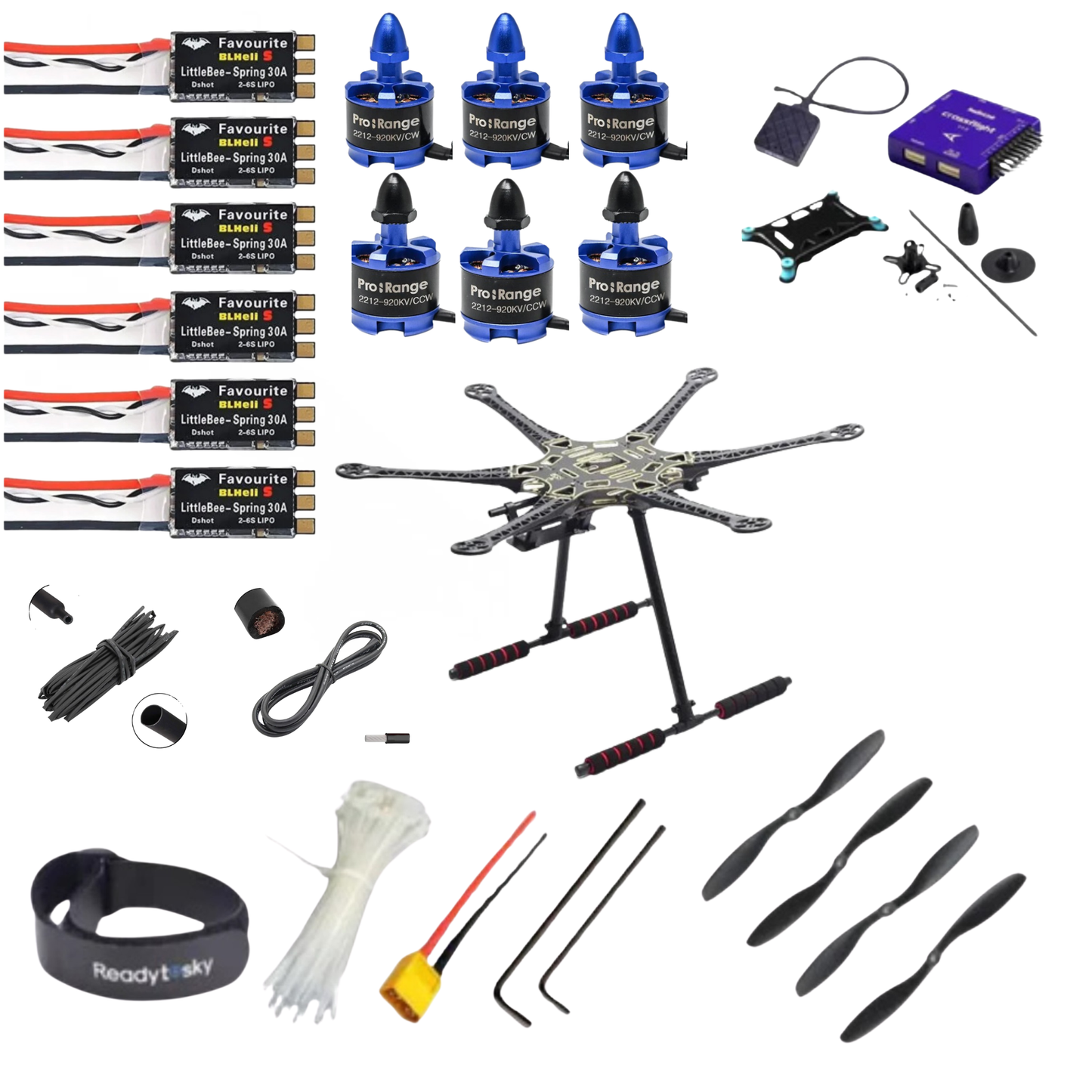 Radiolink Crossflight Flight Controller With TS100 GPS S550 hexacopter with carbon fibre landing gear Advance Drone Kit