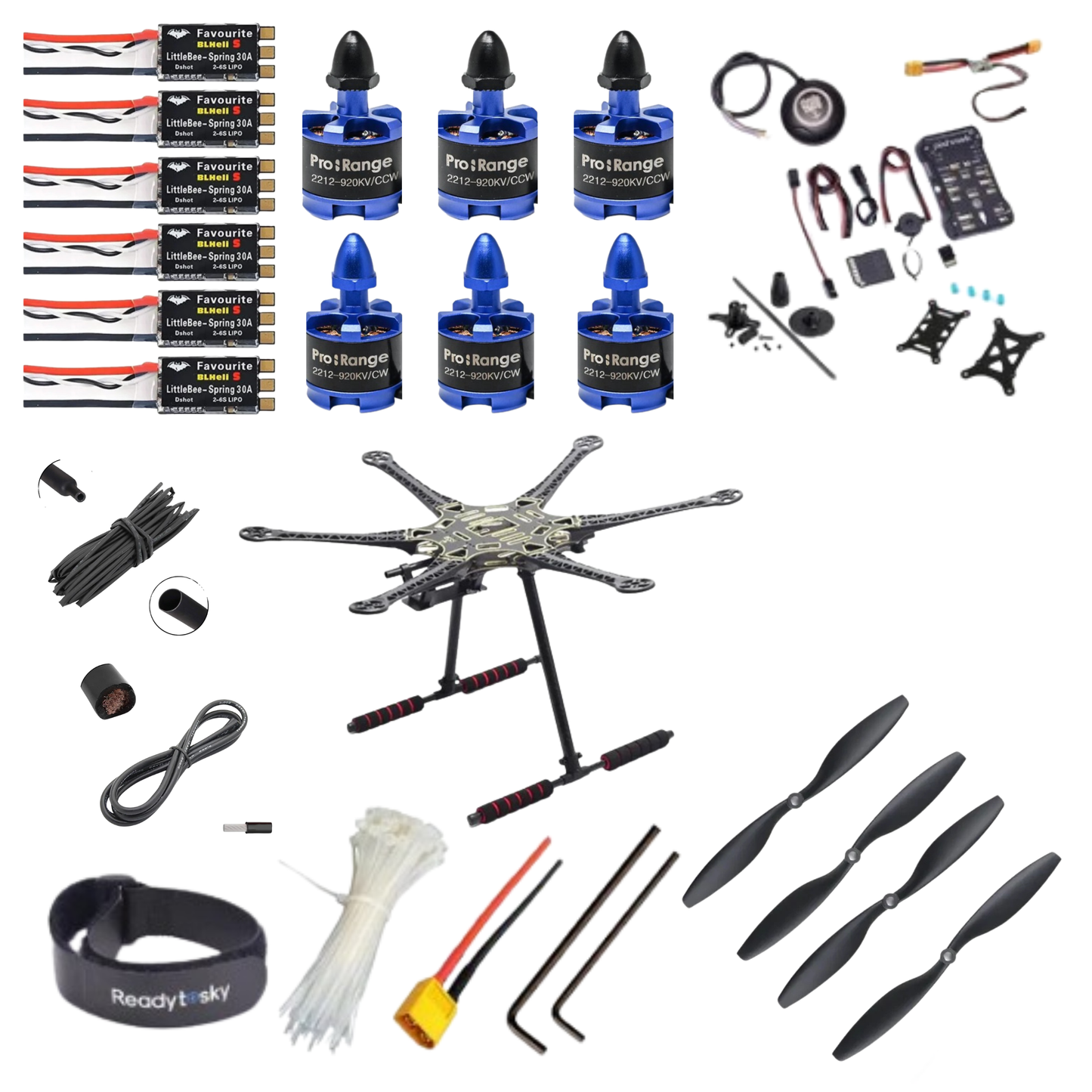Pixhawk 2.4.8 Combo Kit Flight Controller With GPS S550 hexacopter with carbon fibre landing gear Advance Drone Kit