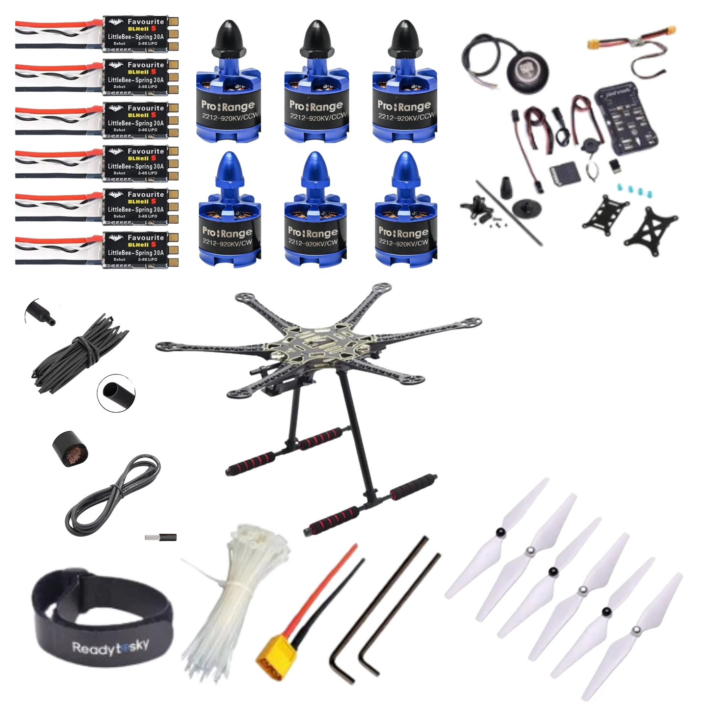 Pixhawk 2.4.8 Combo Kit Flight Controller With GPS S550 hexacopter with carbon fibre landing gear Advance Drone Kit