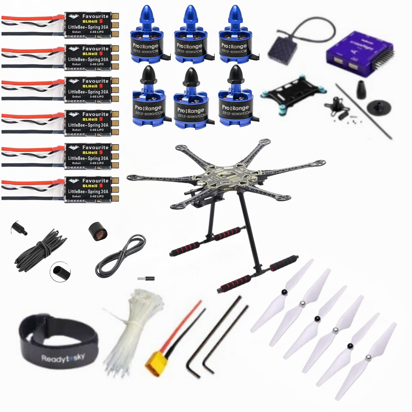 Radiolink Crossflight Flight Controller With TS100 GPS S550 hexacopter with carbon fibre landing gear Advance Drone Kit