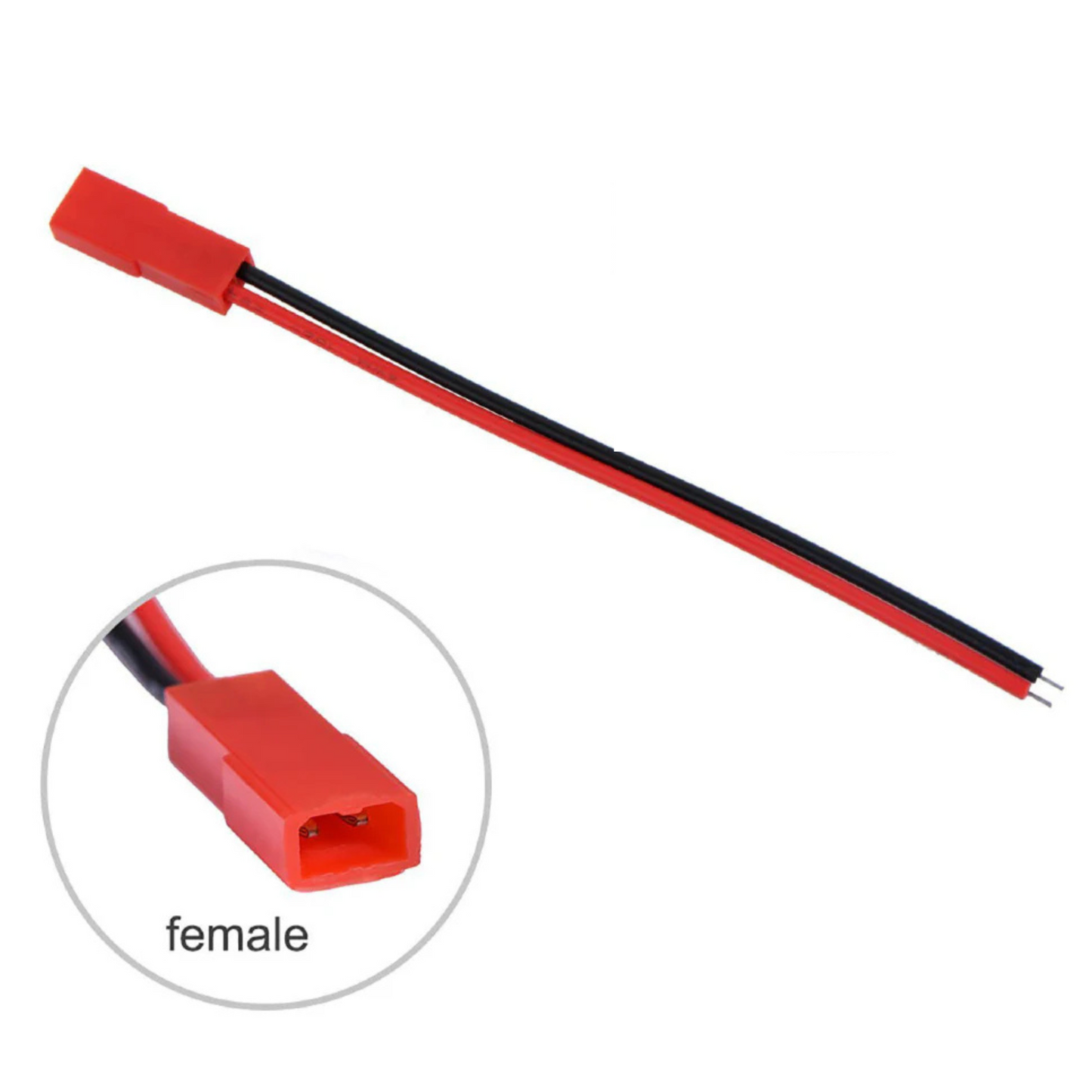 JST Plug 2pin Connector Cable Wire-Female MOQ 5 pcs