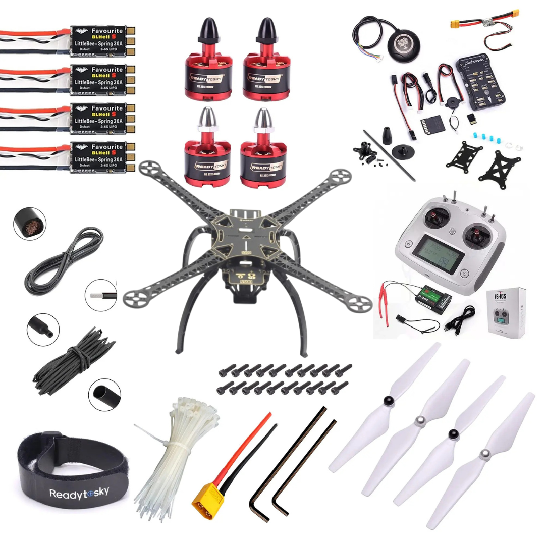 Pixhawk 2.4.8 Combo Kit Flight Controller With GPS S500 Quadcopter with Plastic landing gear Advance Drone Kit - Flysky - i6s