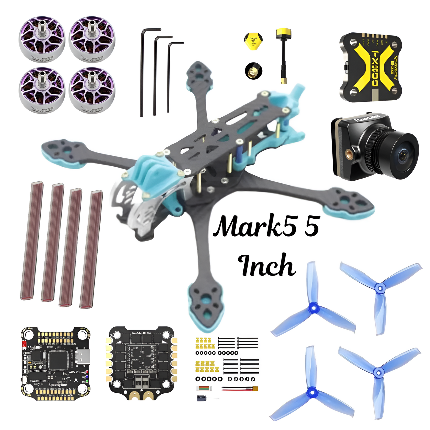 MARK5 5Inch 225mm Carbon Fibre Analog FPV Drone Kit