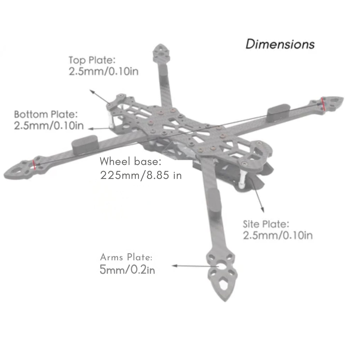 Mark4 225mm 5Inch Carbon Fiber Quad Frame For FPV Drone