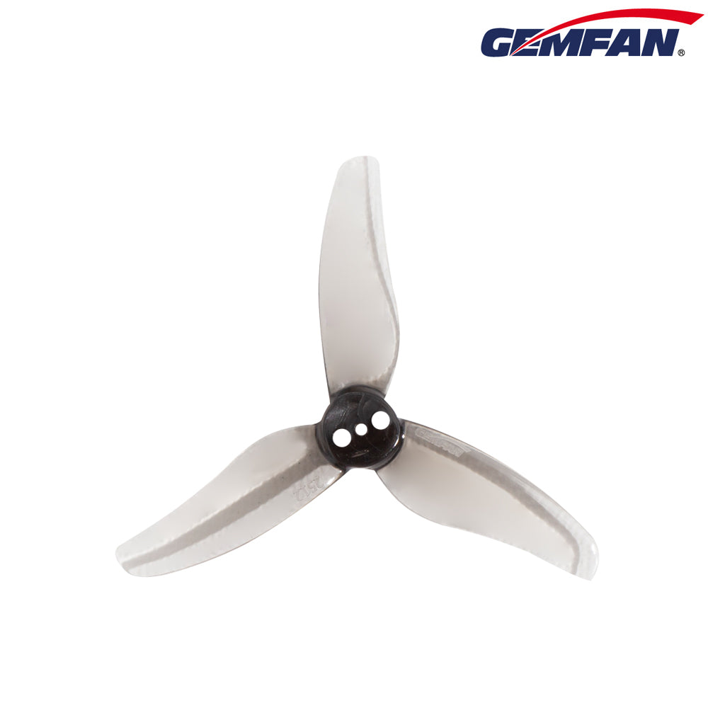 Gemfan 2512 Hurricane PC 3-Blade 1.5mm Freestyle Propeller for 2.5 Inch FPV Drone (4CW + 4CCW) - Clear Gray