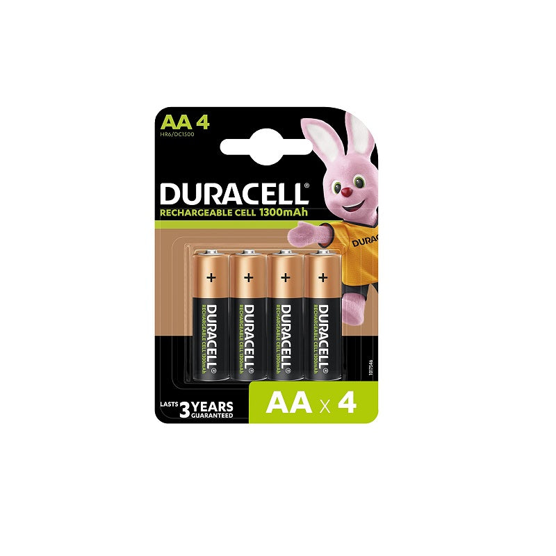 Duracell Rechargeable AA 1300mAh Batteries Pack of 4
