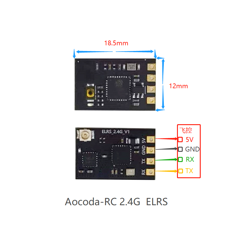 ELRS 2.4GHz nano receiver for FPV drones