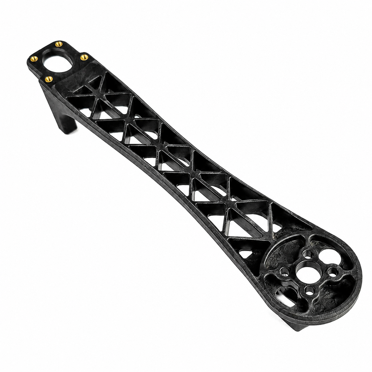 Black F450 F550 replacement arm showing its structure and mounting points