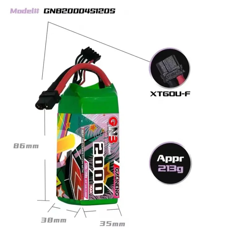 GNB 2000mAh 4S 14.8V 120C XT60 LiPo Battery