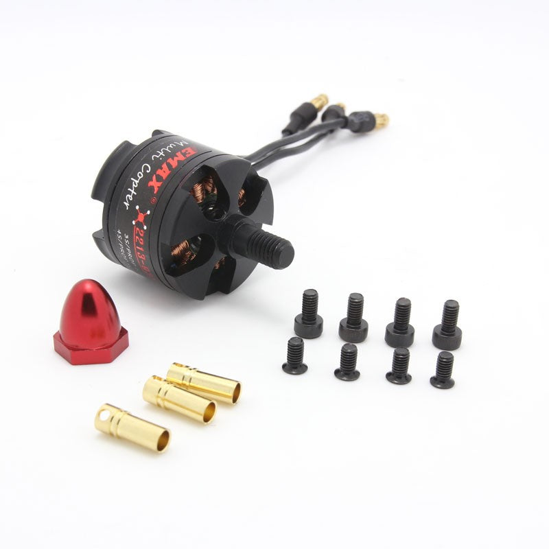 EMAX MT2213 935KV Brushless DC Motor – Red Cap (CCW) With 1045 ABS Black Propellers Combo (Original)