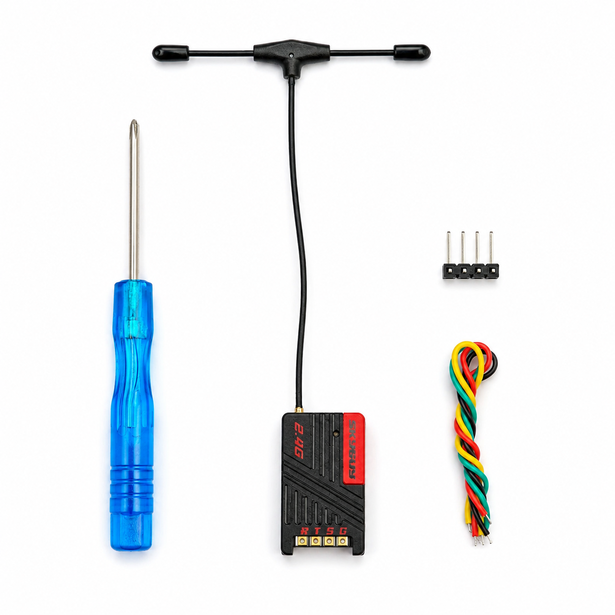 SkyGuy Max ELRS receiver package contents and accessories