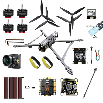 Mark4 10 Inch Carbon Fiber Analog FPV Drone Kit with GPS & ELRS