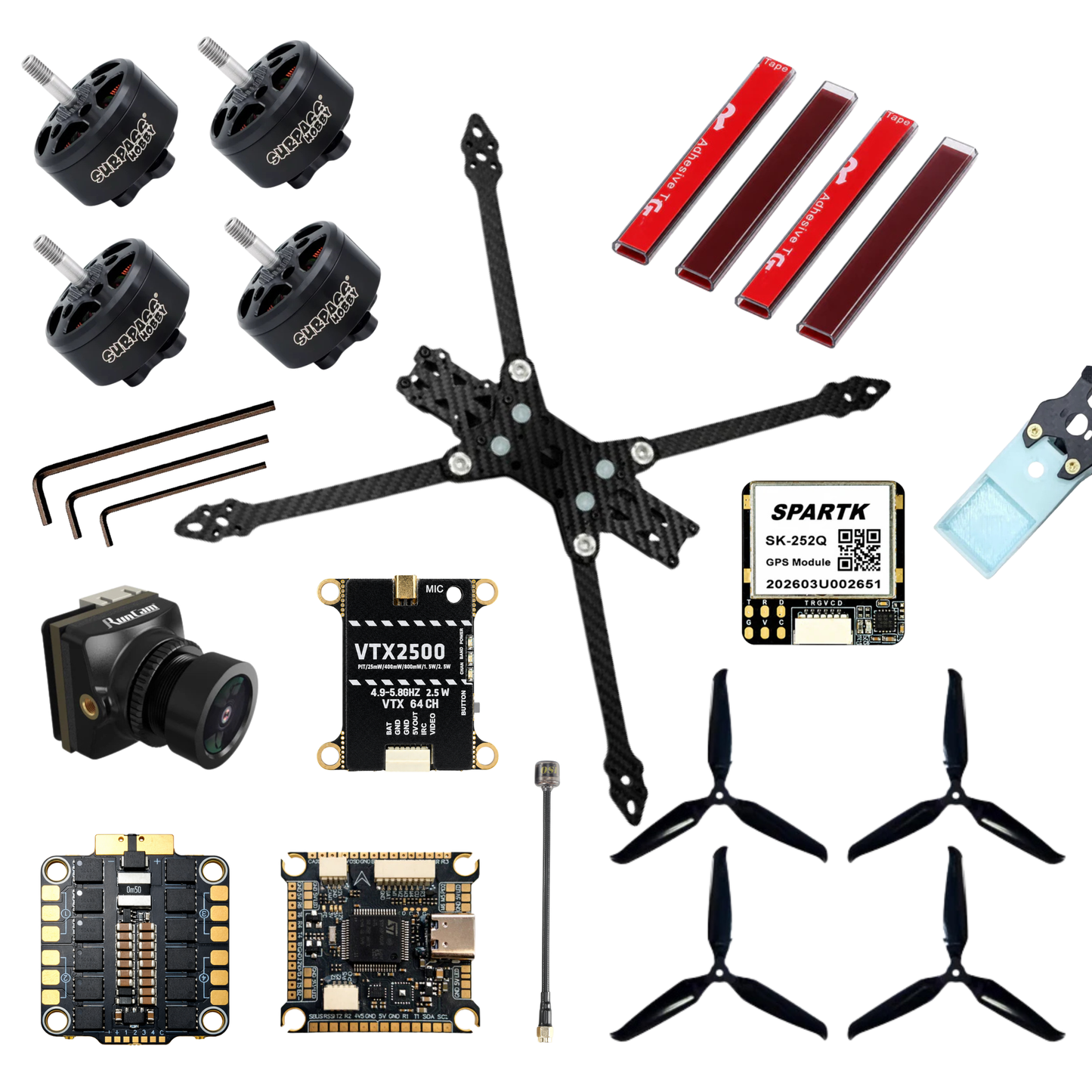 Mark4 8 Inch Foldable Analog FPV Drone Kit with GPS & Carbon Frame