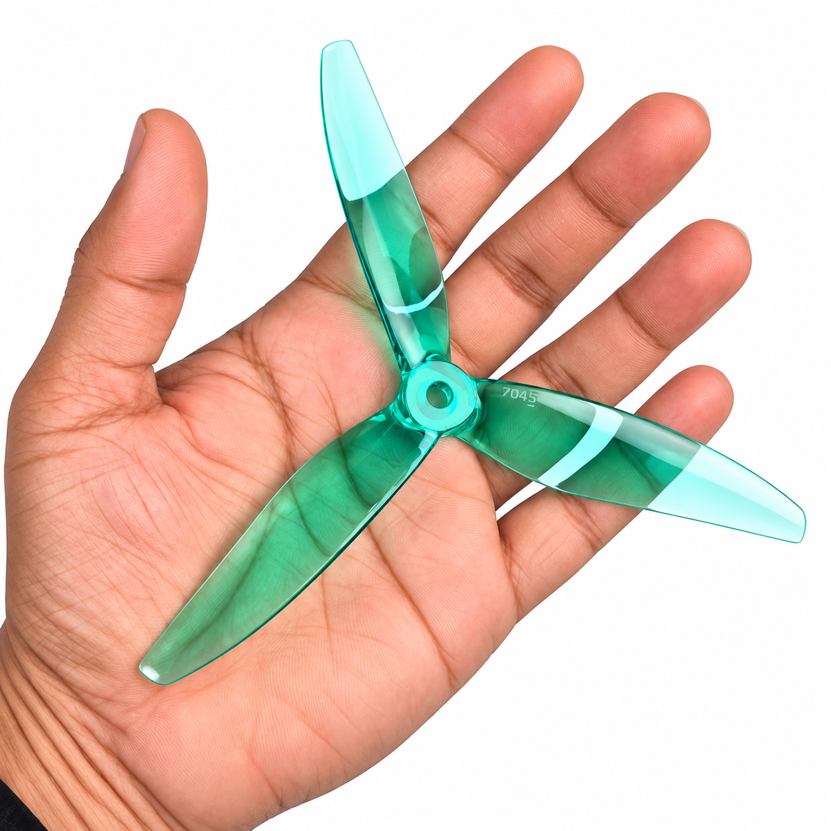 Gemfan 6045 Hurricane PC 3-Blade Freestyle Propeller for 6 Inch FPV Drone (2CW + 2CCW) - Clear Green