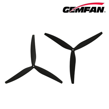 Gemfan 1507 Cinelifter Glass Fiber Nylon 3-Blade Propeller for 15 Inch FPV Drone (1CW + 1CCW) - Black