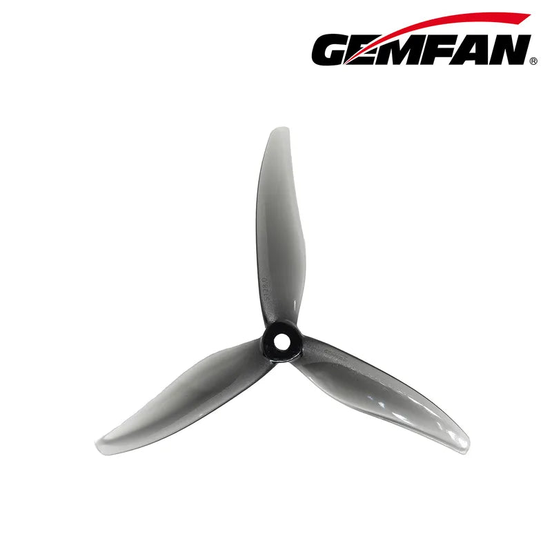 Gemfan 5128.0 FURY PC 3-Blade Freestyle Propeller for 5 Inch FPV Drone (2CW + 2CCW) - Clear Gray