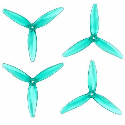 Gemfan 6045 Hurricane PC 3-Blade Freestyle Propeller for 6 Inch FPV Drone (2CW + 2CCW) - Clear Green