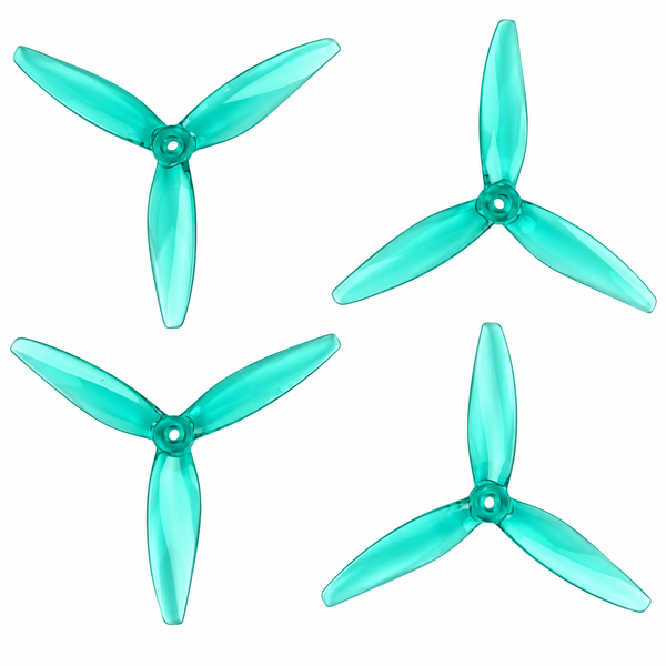 Gemfan 6045 Hurricane PC 3-Blade Freestyle Propeller for 6 Inch FPV Drone (2CW + 2CCW) - Clear Green