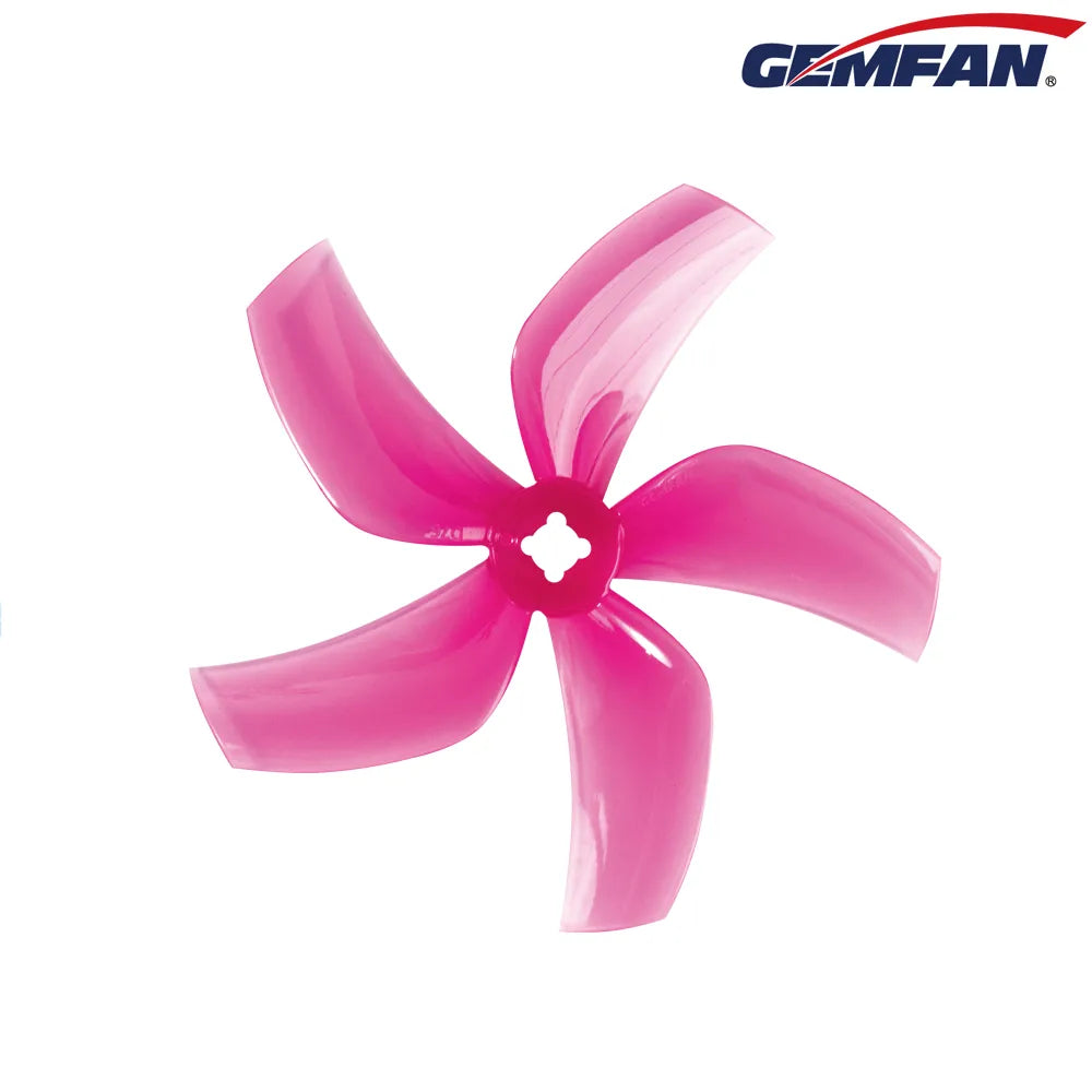 Gemfan D76 Ducted PC 5-Blade 1.5mm & M5 Cinewhoop Propeller for 3 Inch FPV Drone (2CW + 2CCW) - Pink