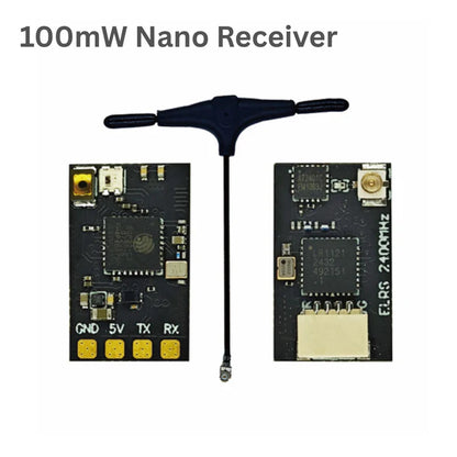 2.4GHz ELRS 100mW nano receiver with antenna for FPV drones and RC aircraft