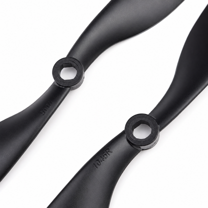 Close-up of 1045 DJI ABS Black RC drone propeller