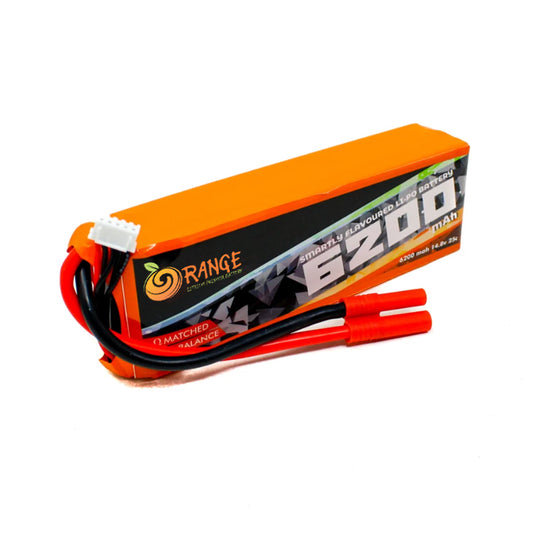 14.8V 6200mAh 4S 25C Lithium Polymer Battery Pack (Brand Orange)