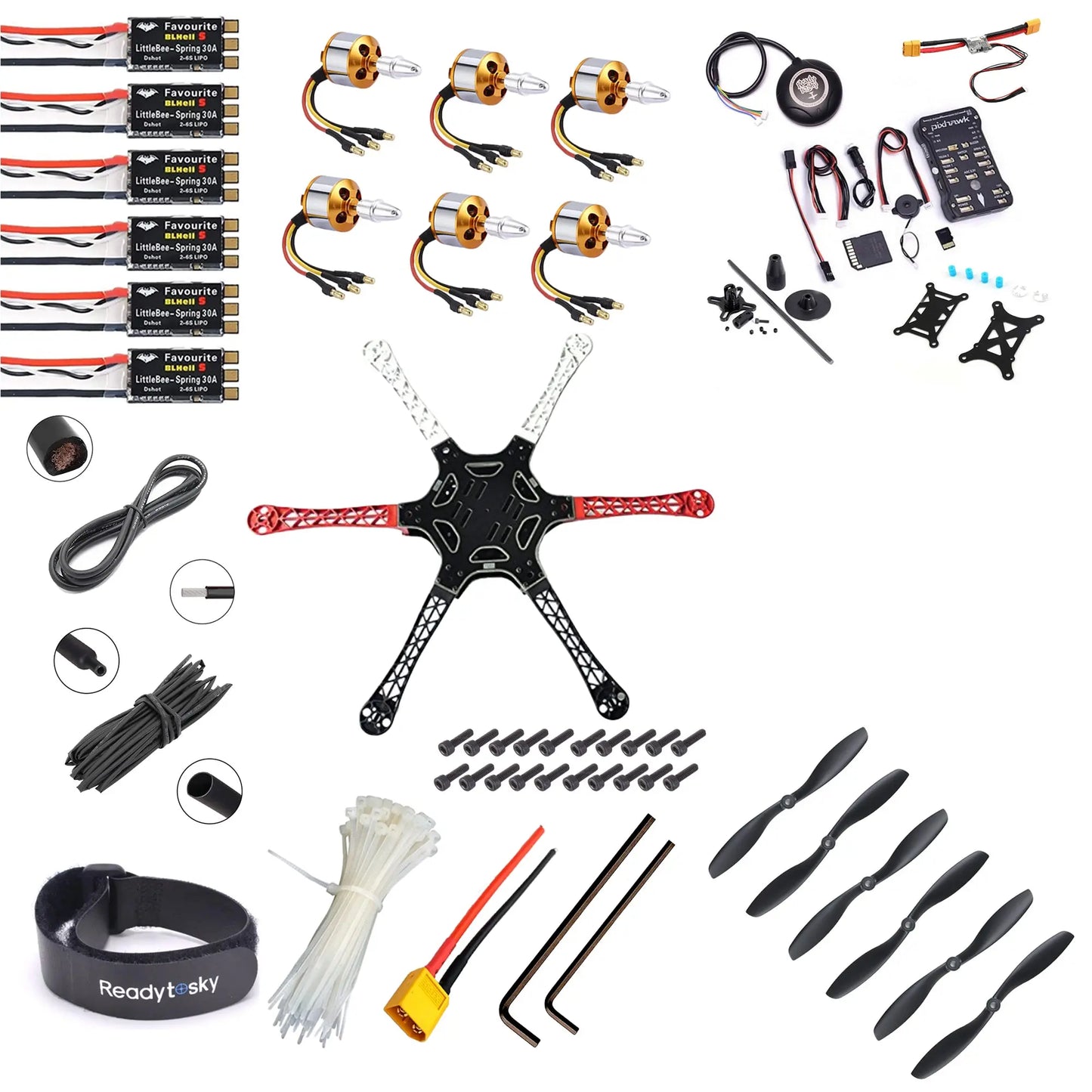 Pixhawk 2.4.8 Combo Kit Flight Controller With GPS F550 hexacopter Advance Drone Kit - Without tx Hi Tech xyz