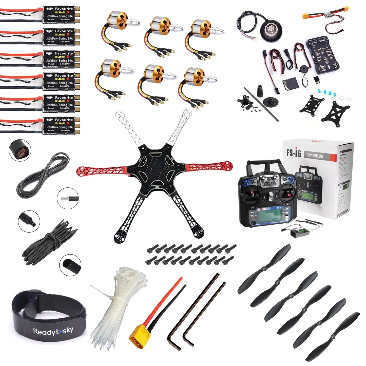 Pixhawk 2.4.8 Combo Kit Flight Controller With GPS F550 hexacopter Drone Kit - Flysky - i6 Hi Tech xyz