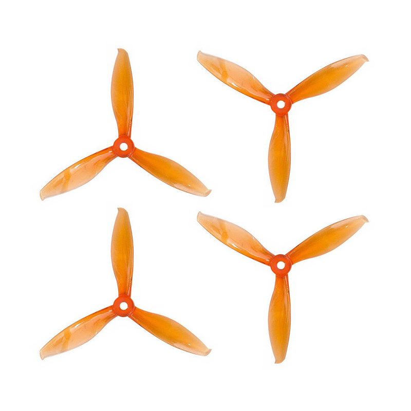 5149 HD Tri Blade Flash Propellers 2CW+2CCW - (2 Pairs) - Transparent Orange.