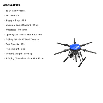 EFT E610P 10L 6 Axis Agricultural Drone Frame