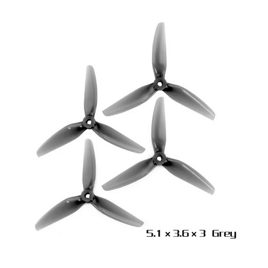 HQ Durable Prop 5.1X3.6X3 Grey (2CW+2CCW)-Poly Carbonate-POPO Triblade Propeller