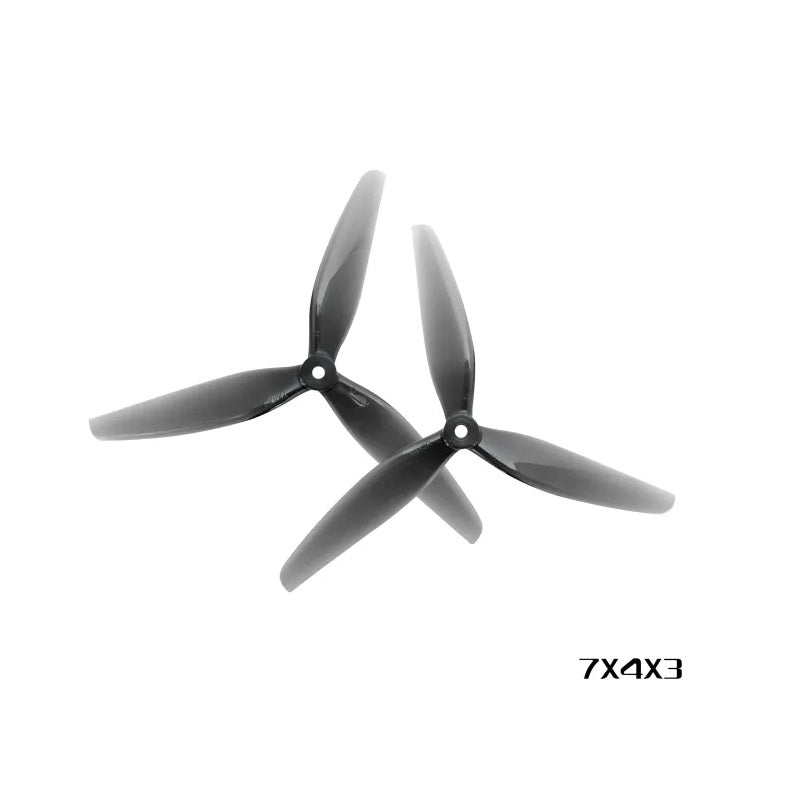 HQProp 7X4X3 Light Grey (2CW+2CCW)-Poly Carbonate Triblade Propeller