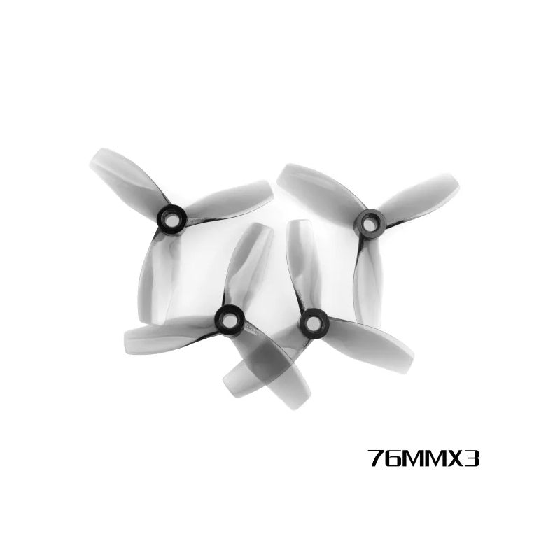 HQProp D76MMX3 for Cinewhoop Grey (2CW+2CCW)-Poly Carbonate Triblade Propeller