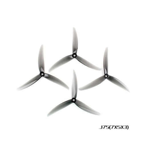 HQProp J75(7X5X3) Light Grey (2CW+2CCW)-Poly Carbonate Triblade Propeller